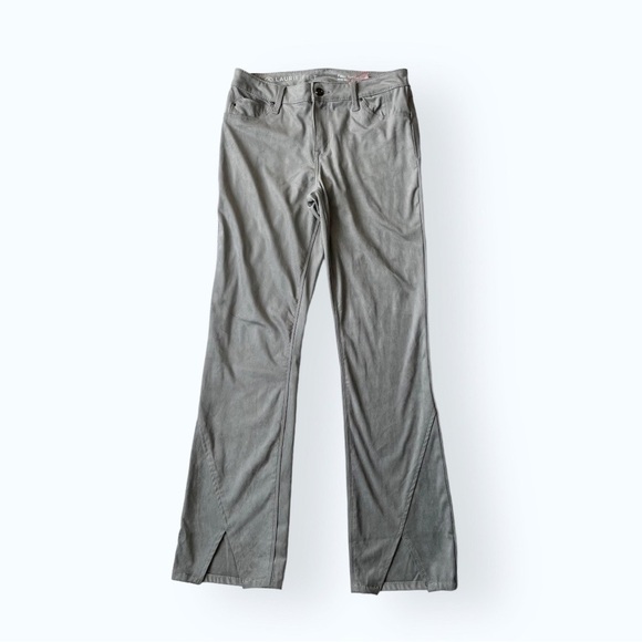 Laurie Felt Baby Bell Pants Faux Suede Mid Rise Cut Out Hem 6x31 - Picture 2 of 11